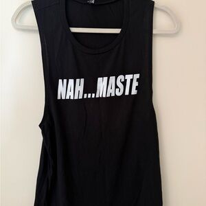 PRIVATE PARTY Black 'Nah...Maste' Muscle Tee